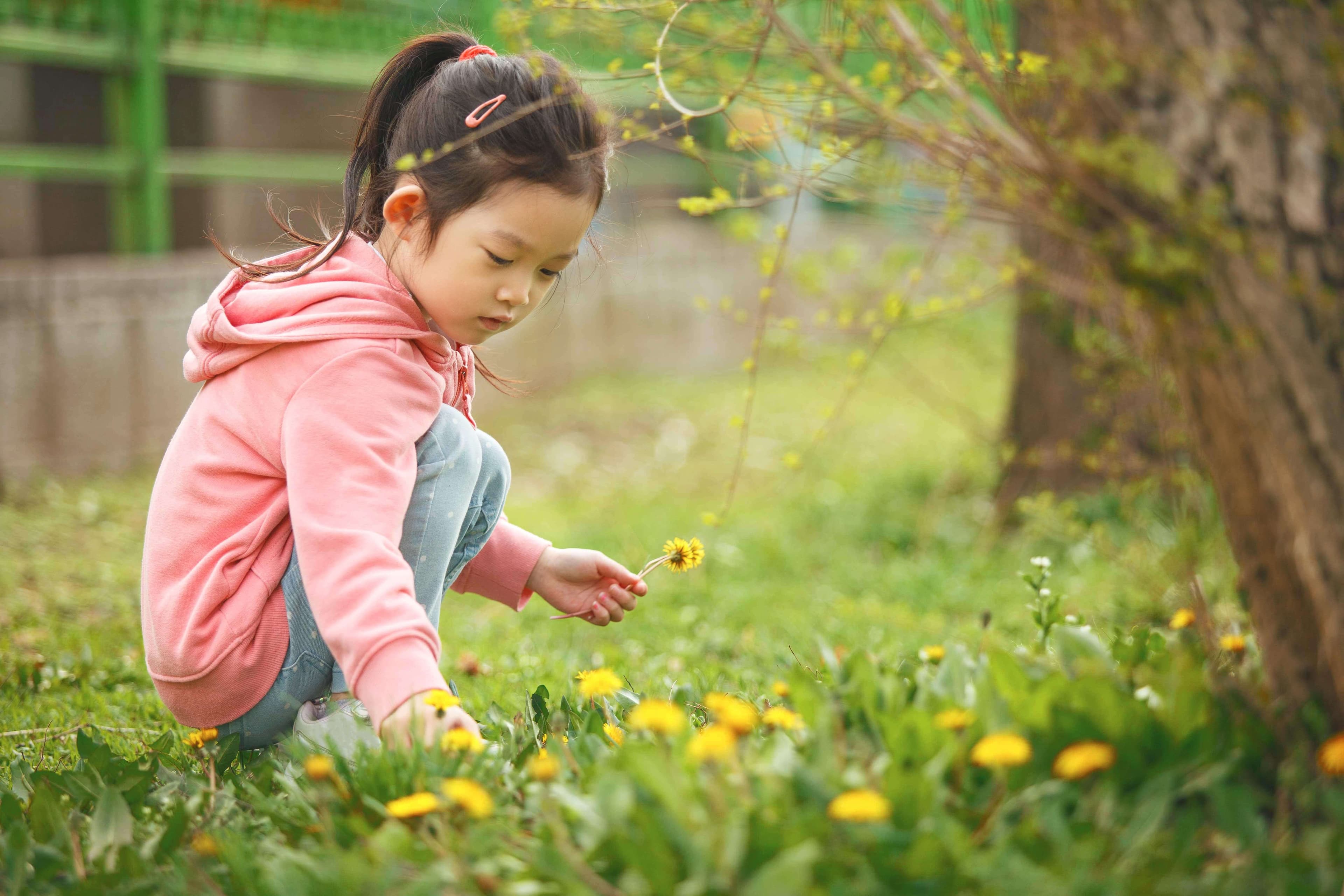 Child outdoors for seasonal allergy and immunology care